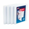 Workstationpro 0.5 in. Heavy-Duty Non Stick View Binder, White, 4PK TH3743708